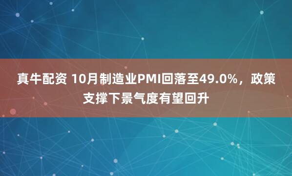 真牛配资 10月制造业PMI回落至49.0%，政策支撑下景气度有望回升